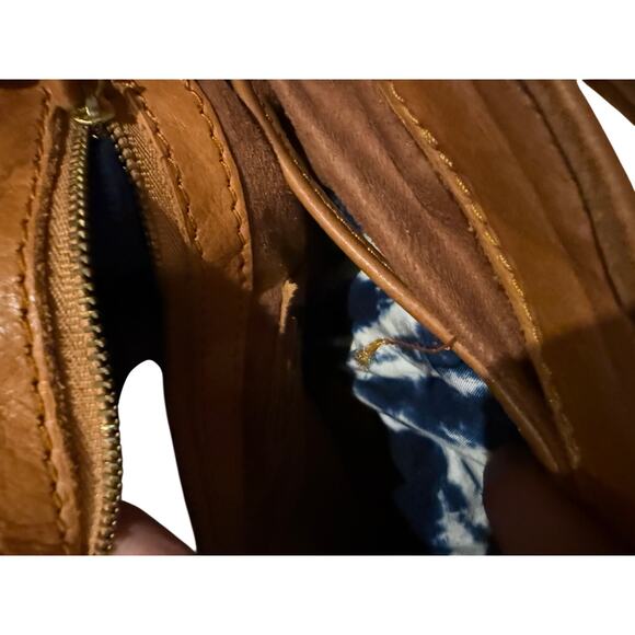 SANCIA THE BABYLON COGNAC BAR SUEDE LEATHER SADDLE BAG - Picture 7 of 11